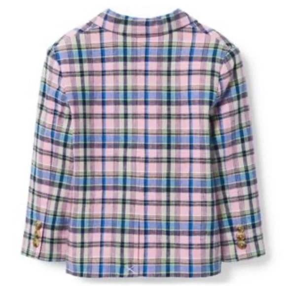 Janie and Jack  Baby Boy Infant Plaid Linen Blend Blazer 12-18M - Picture 2 of 7